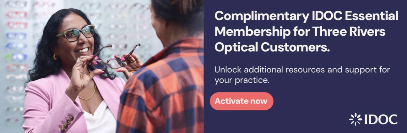 Complimentary IDOC Essential Membership for Three Rivers Optical Customers